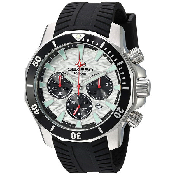 Seapro Men's SP8342R Scuba Dragon Diver Limited Edition Chronograph Black Silicone Watch