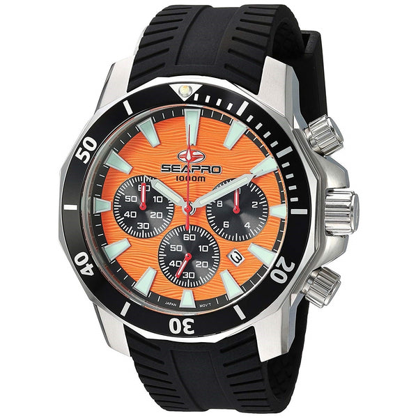 Seapro Men's SP8343R Scuba Dragon Diver Limited Edition Chronograph Black Silicone Watch