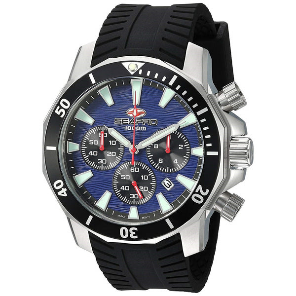 Seapro Men's SP8344R Scuba Dragon Diver Limited Edition Chronograph Black Silicone Watch