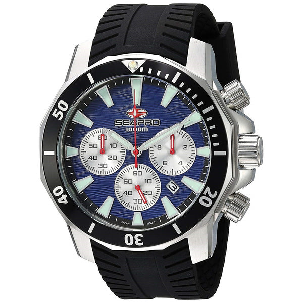 Seapro Men's SP8345R Scuba Dragon Diver Limited Edition Chronograph Black Silicone Watch