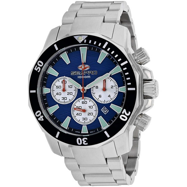 Seapro Men's SP8345 Scuba Dragon Diver Limited Edition 1000 Meters Chronograph Stainless Steel Watch