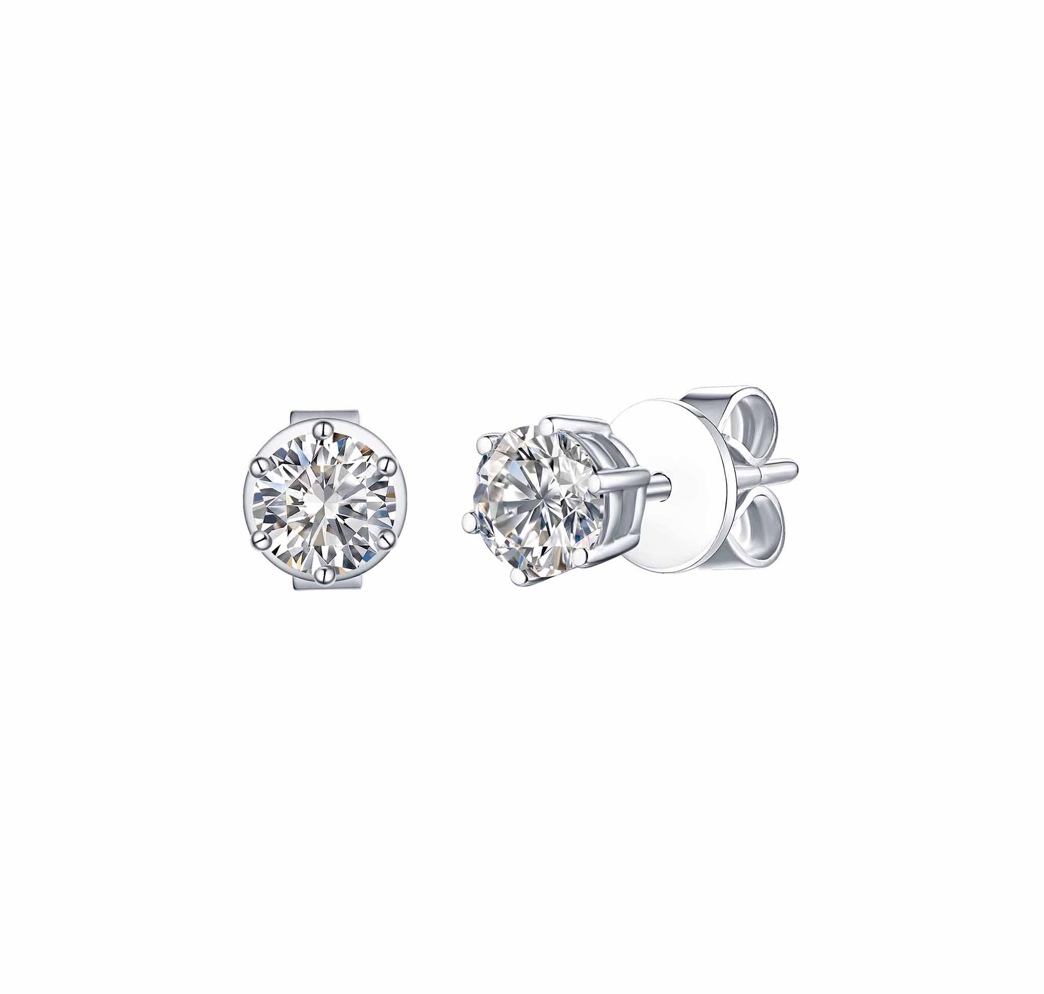 Smiling Rocks Essentials 0.80ct Solitaire Earrings Lab Grown Diamond