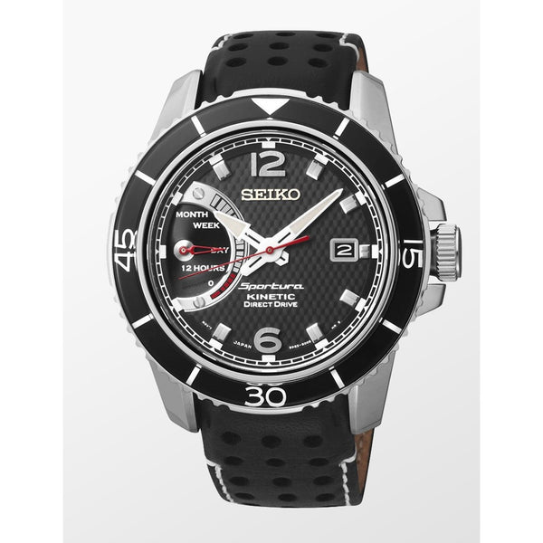 Seiko Men's SRG019P2 Sportura Black Leather Watch