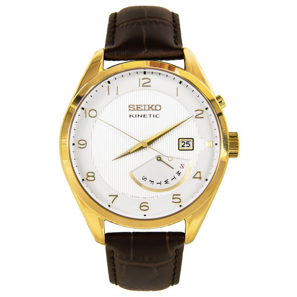 Seiko Men's SRN052 Kinetic Brown Leather Watch