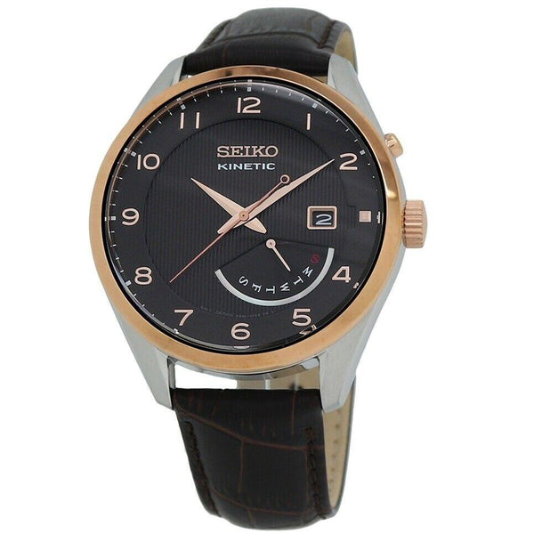 Seiko Men's SRN068 Kinetic Brown Leather Watch