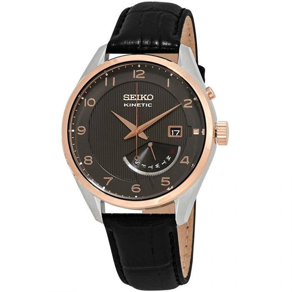 Seiko Men's SRN070 Kinetic Brown Leather Watch