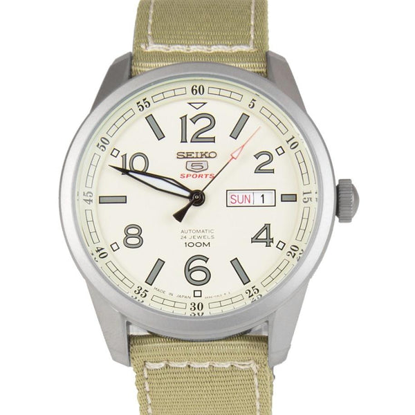 Seiko Men's SRP635J1 Series 5 Sports Beige Nylon Watch