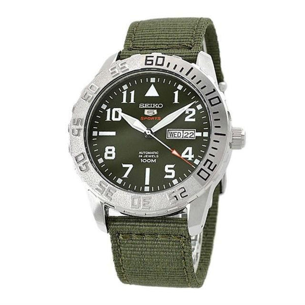 Seiko Men's SRP751K2 Series 5 Green Nylon Watch
