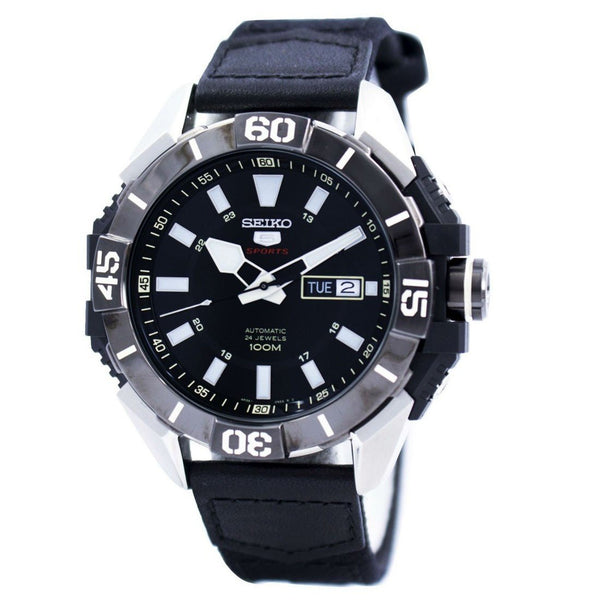 Seiko Men's SRP799 5 Automatic Black Nylon and Leather Watch