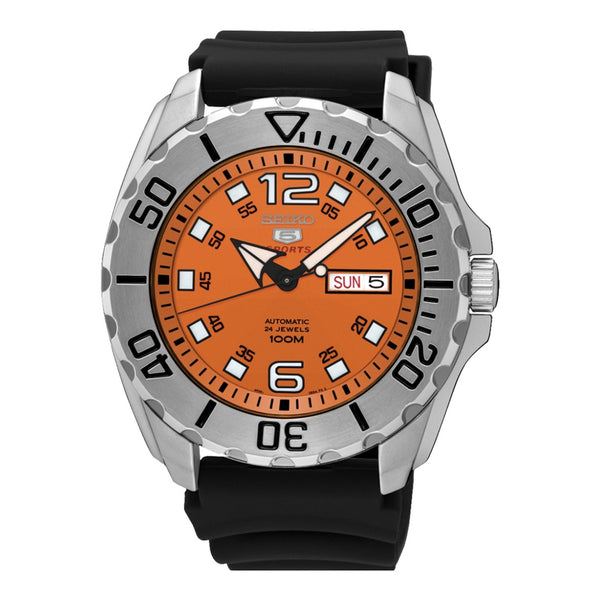 Seiko Men's SRPB39 5 Automatic Black Stainless Steel Watch