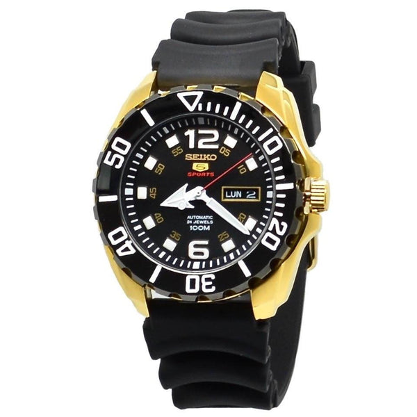 Seiko Men's SRPB40 5 Baby Monster Automatic Black Rubber Watch