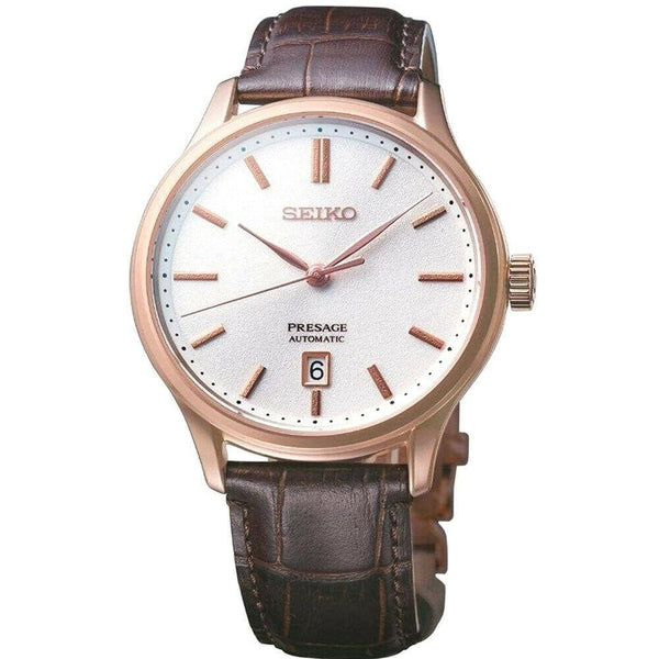 Seiko Men's SRPD42J1 Presage Brown Leather Watch