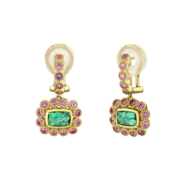 Sloane Street 18k Yellow Green Tourmaline Drop Earrings - SS-E322T-GT-PS-Y