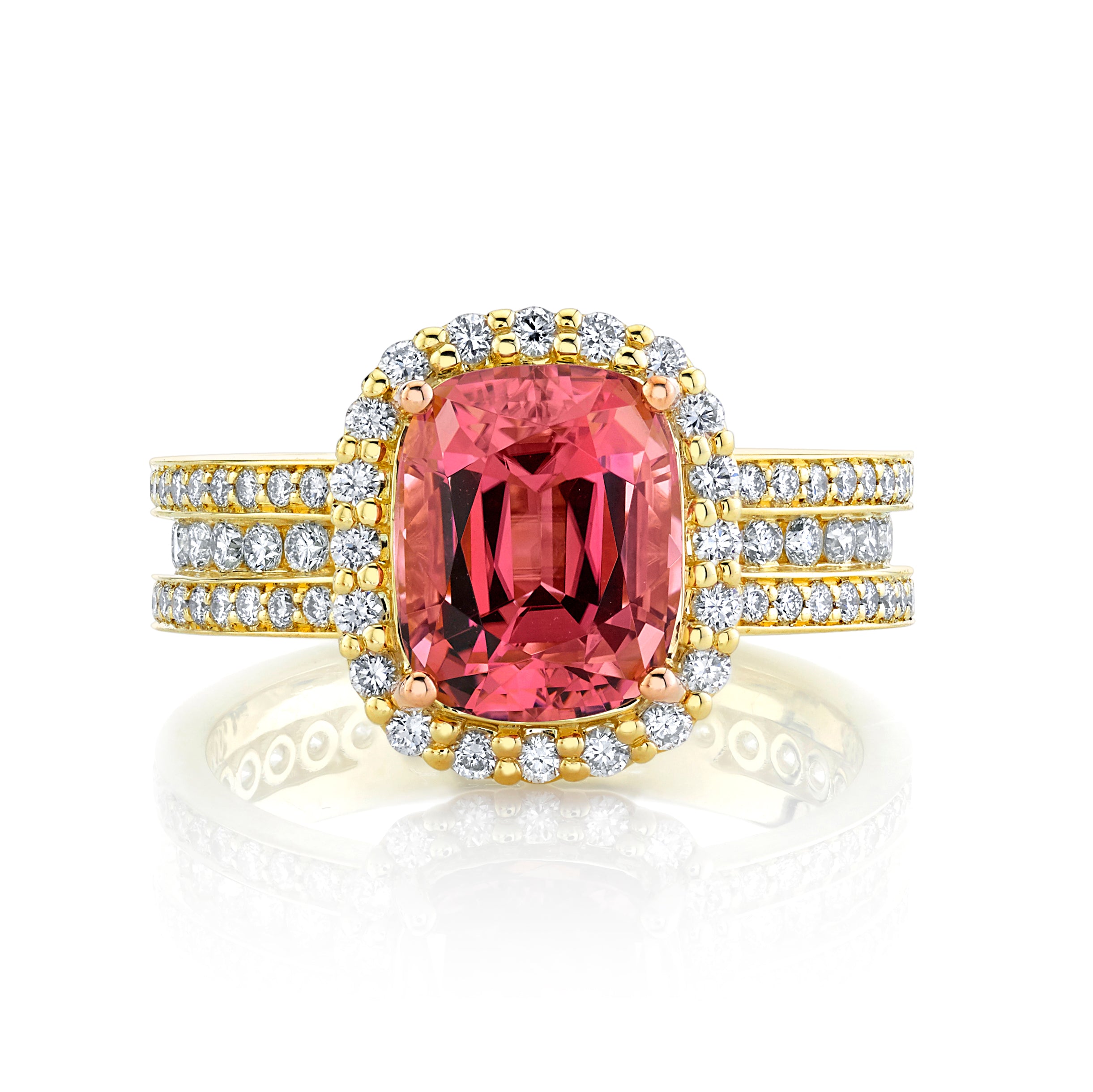 Sloane Street 18k Yellow Gold Malaya Garnet & Diamond Ring- SS-R227T-MLG-WD-Y