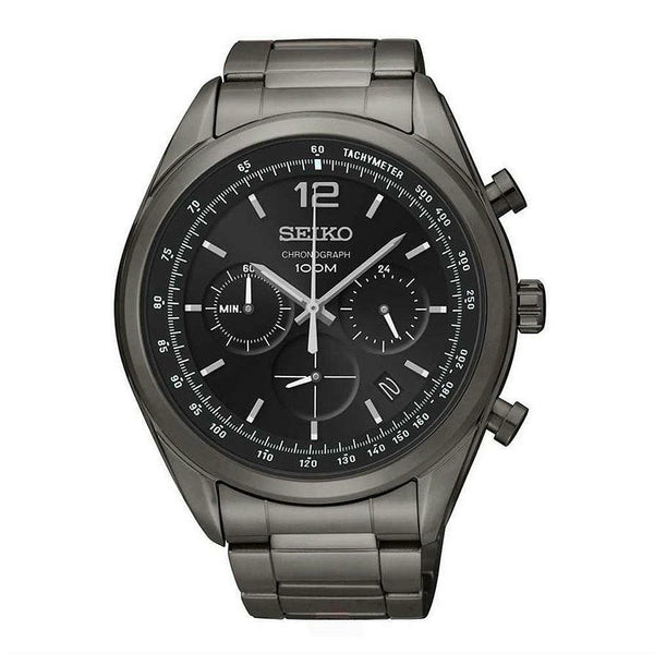Seiko Men's SSB093 Chronograph Chronograph Black Stainless Steel Watch