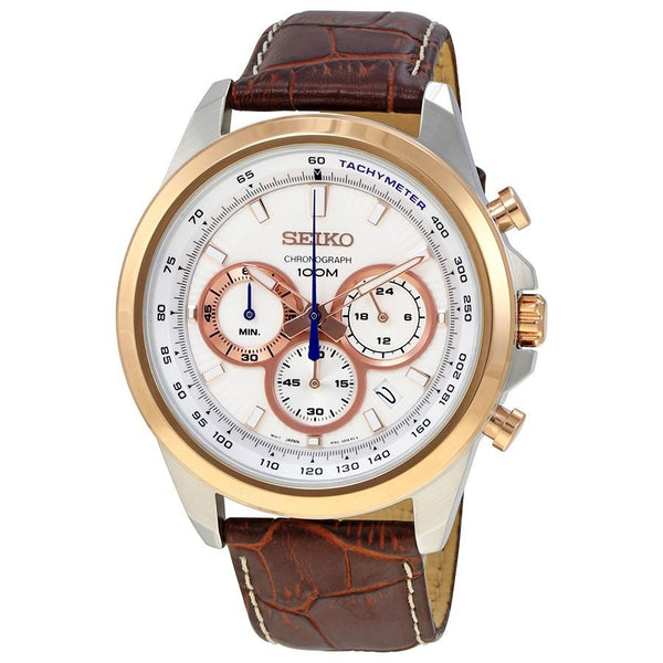 Seiko Men's SSB250 Chronograph Brown Leather Watch