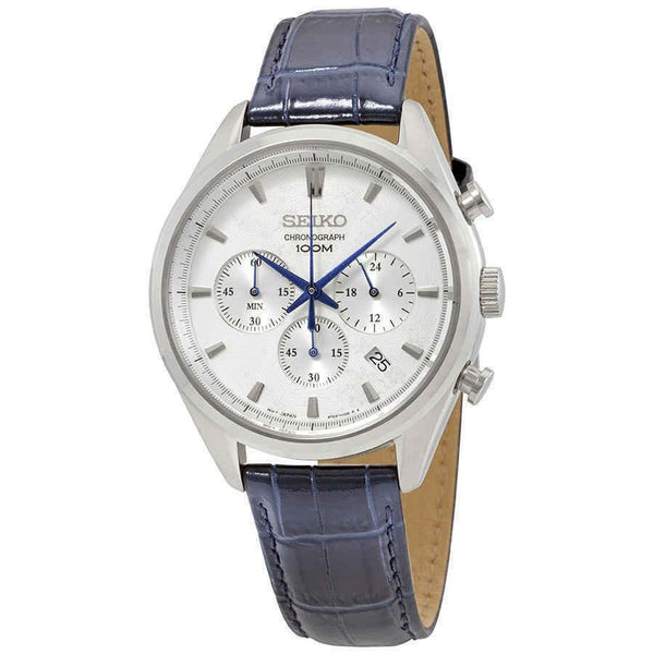 Seiko Men's SSB291 Chronograph Chronograph Blue Leather Watch