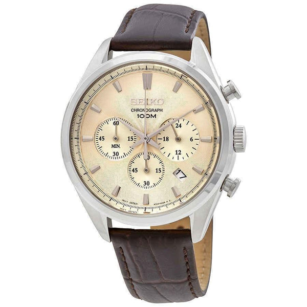 Seiko Men's SSB293 Chronograph Chronograph Brown Leather Watch