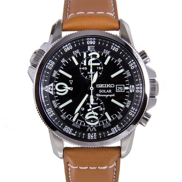 Seiko Men's SSC081 Prospex Chronograph Brown Leather Watch