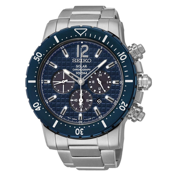 Seiko Men's SSC221 Solar Chronograph Stainless Steel Watch