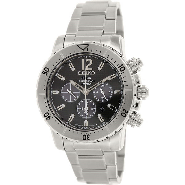 Seiko Men's SSC223 Chronograph Black Stainless Steel Watch