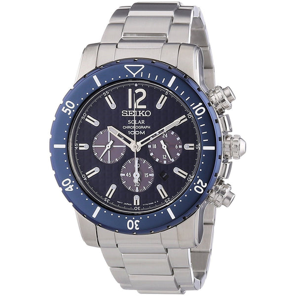 Seiko Men's SSC247 Solar Chronograph Stainless Steel Watch