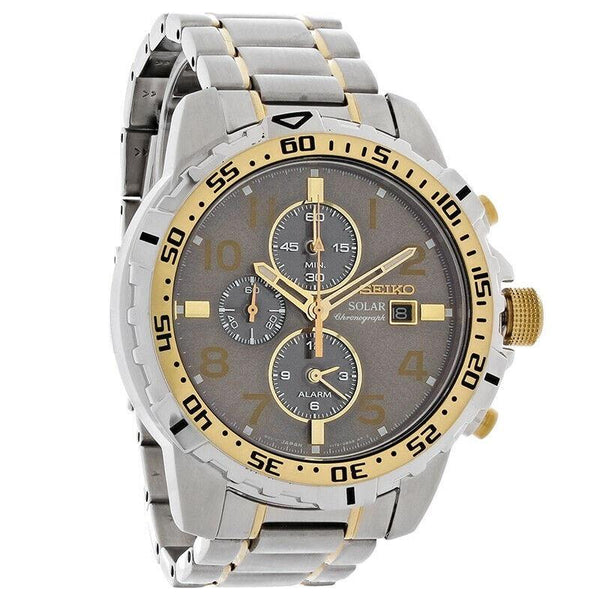 Seiko Men's SSC304 Solar Chronograph Chronograph Two-Tone Stainless Steel Watch