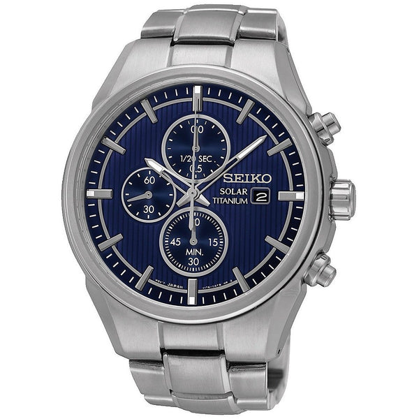 Seiko Men's SSC365 Solar  Chronograph Grey Titanium Watch