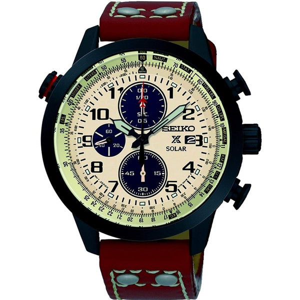 Seiko Men's SSC425 Prospex Chronograph Brown Leather Watch