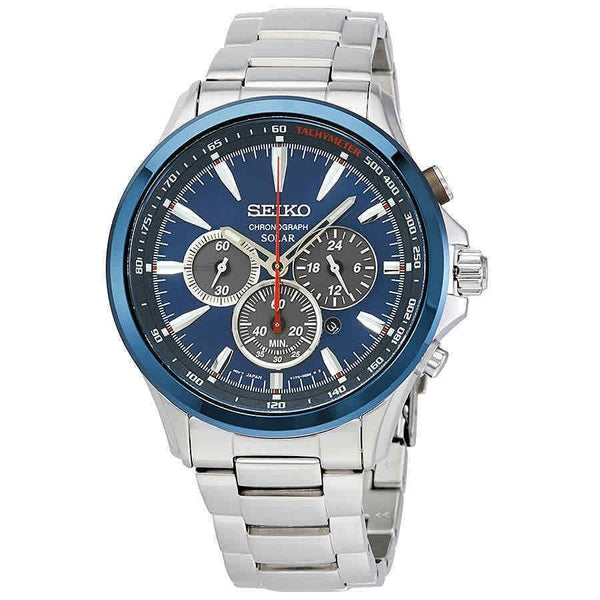 Seiko Men's SSC495 Solar Chronograph Chronograph Stainless Steel Watch
