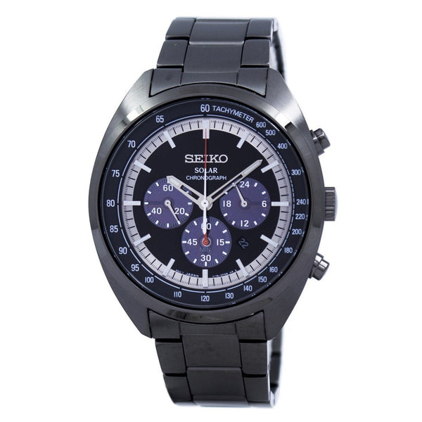 Seiko Men's SSC623 Solar Chronograph Black Stainless Steel Watch