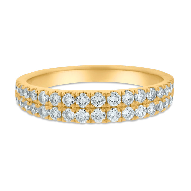 PRIVE' 18K YELLOW GOLD 0.59CT DIAMOND DOUBLE BAND
