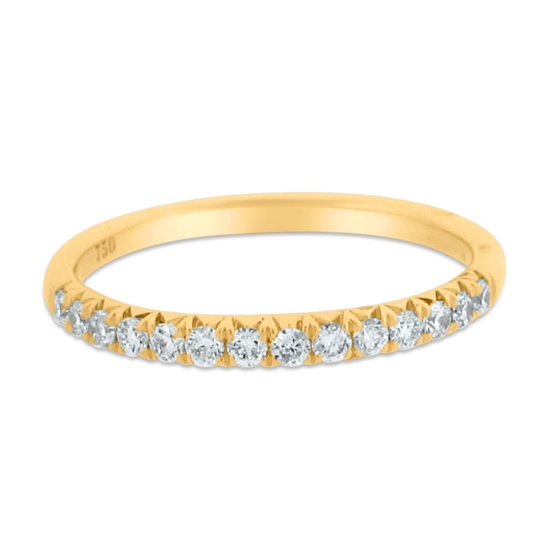PRIVE' 18K YELLOW GOLD 0.27CT DIAMOND 1/2 WAY WEDDING BAND
