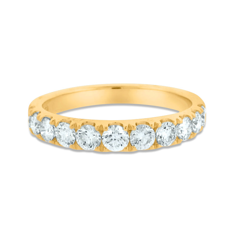 PRIVE' 18K YELLOW GOLD 0.93CT DIAMOND 1/2 WAY WEDDING BAND