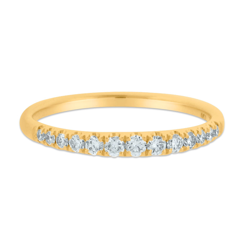 PRIVE' 18K YELLOW GOLD 0.25CT DIAMOND 1/2 WAY WEDDING BAND