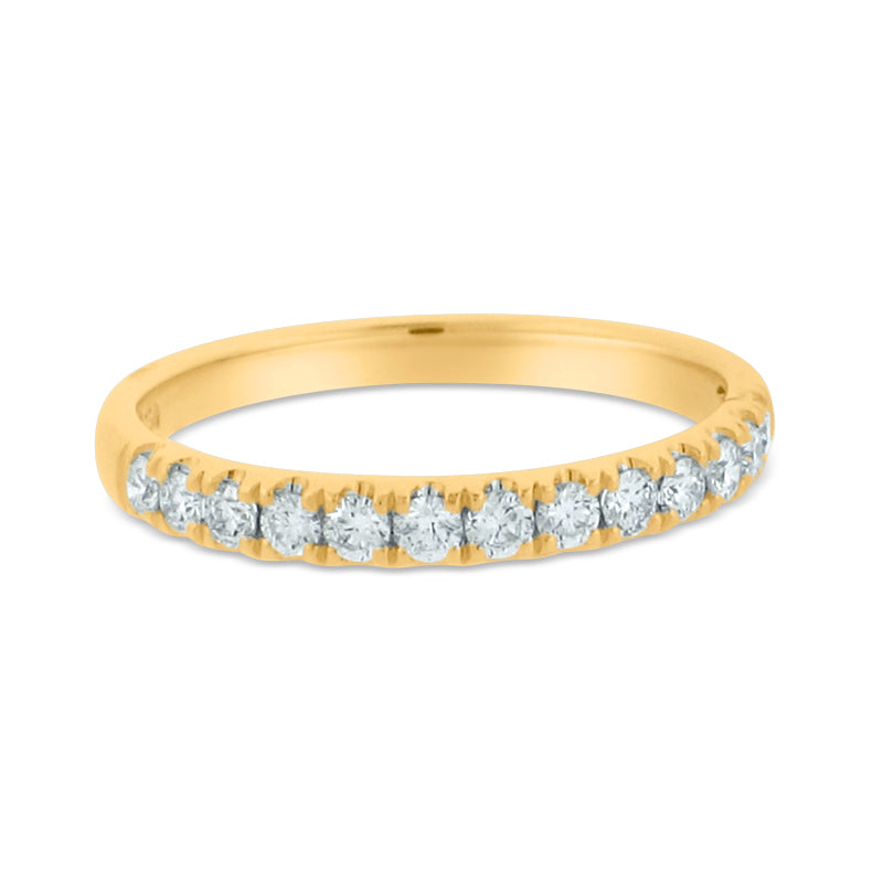 PRIVE' 18K YELLOW GOLD 0.36CT DIAMOND 1/2 WAY WEDDING BAND
