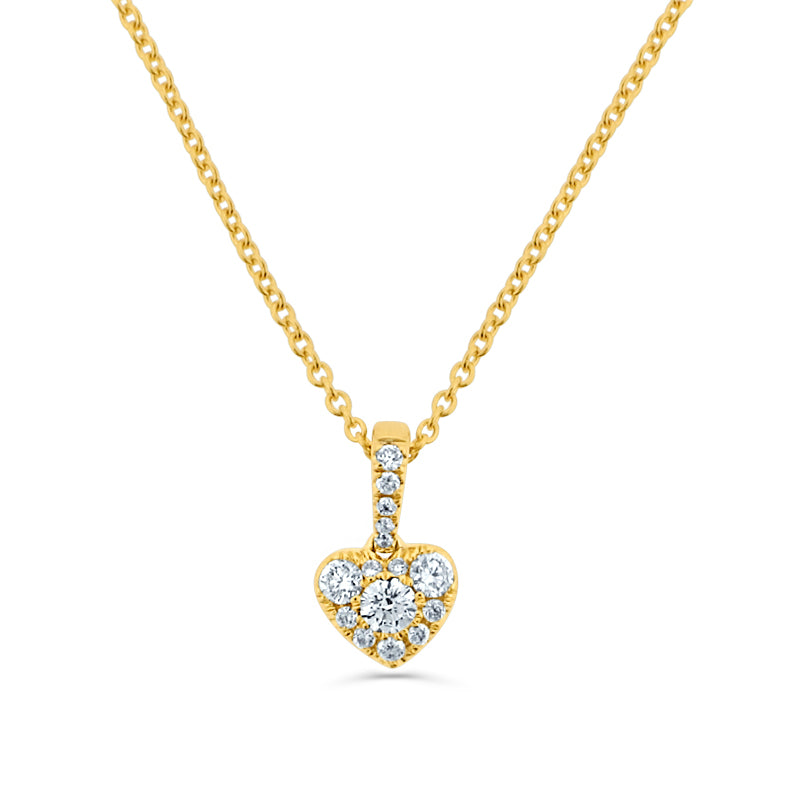 PRIVE' 18K YELLOW GOLD 0.17CT DIAMOND HEART PENDANT
