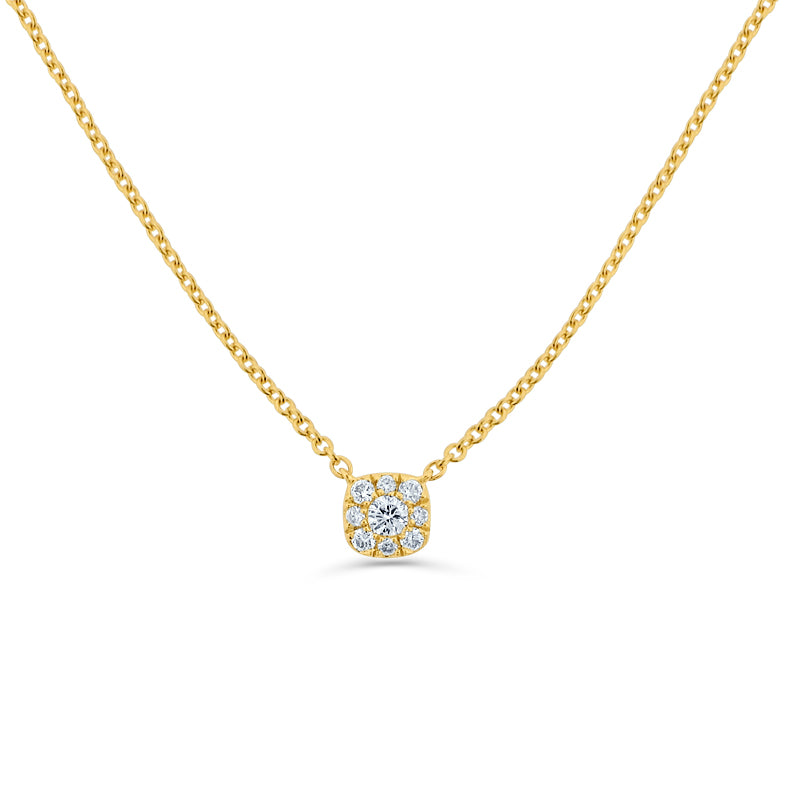 PRIVE' 18K YELLOW GOLD 0.12CT PAVESET DIAMOND PENDANT