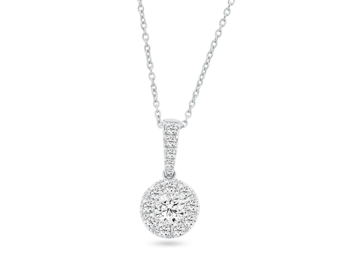 MULLOYS PRIVE18K WHITE GOLD .42CT VS CLARITY G COLOR DIAMOND PENDANT CHAIN INCLUDED