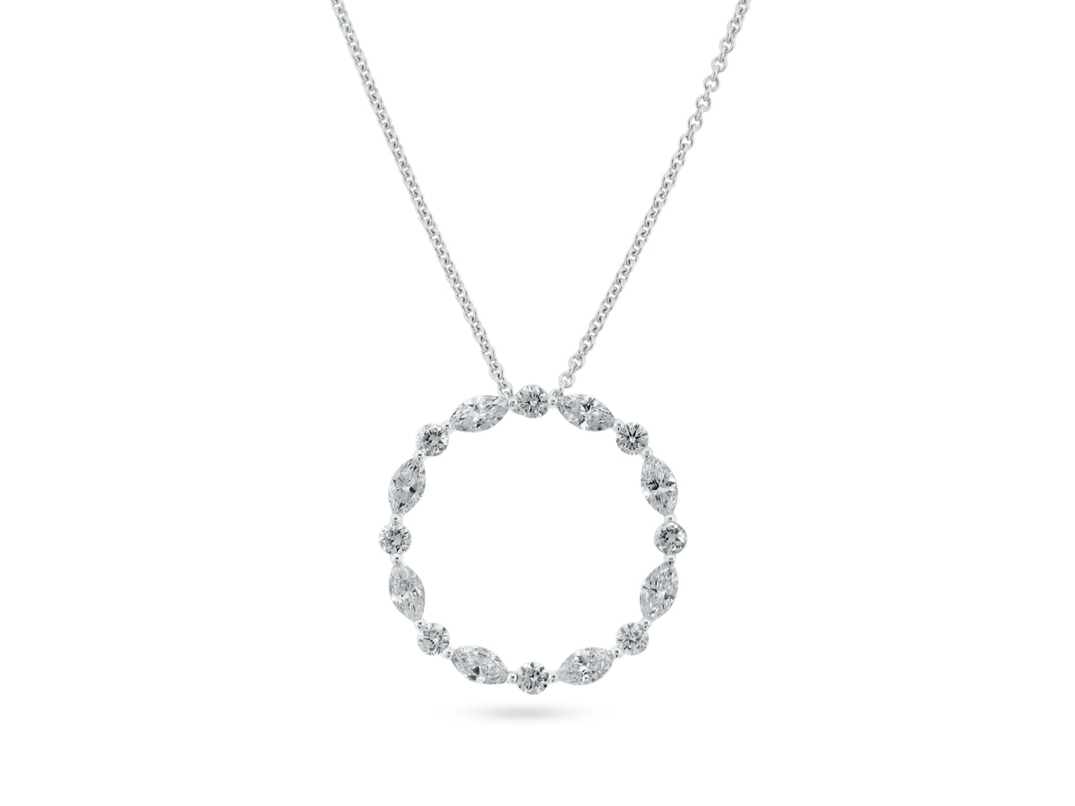 MULLOYS PRIVE18K WHITE GOLD 1.01CT VS CLARITY G COLOR DIAMOND PENDANT INCLUDING CHAIN