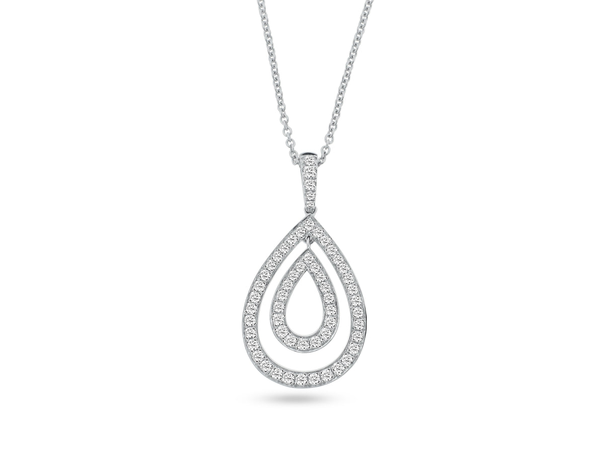 MULLOYS PRIVE18K WHITE GOLD .49CTVS1-2 CLARITY G COLOR DIAMONDS INCLUDING CHAIN