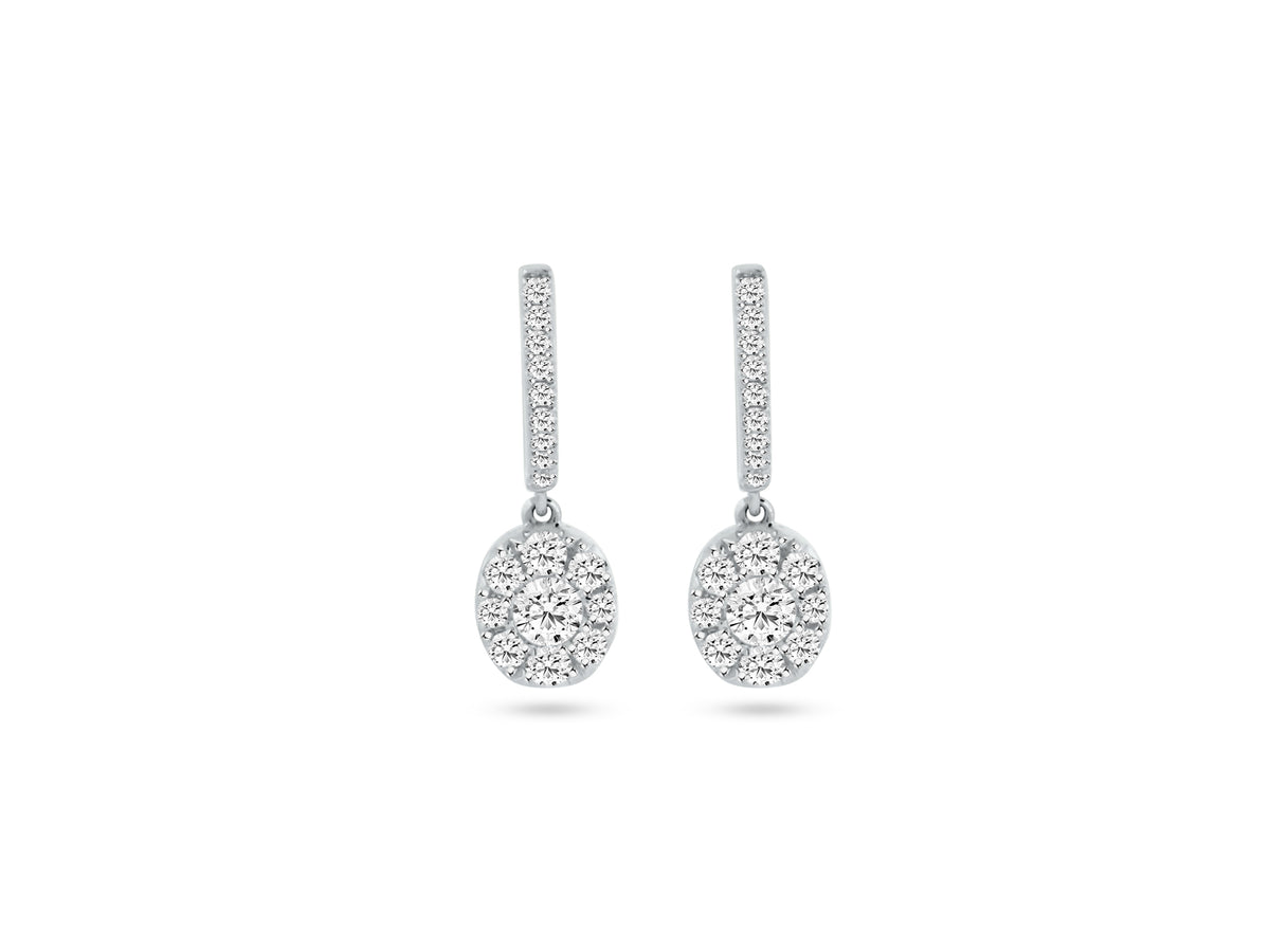 MULLOYS PRIVE18K WHITE GOLD .62CT VS1-2 CLARITY G COLOR DIAMOND EARRINGS