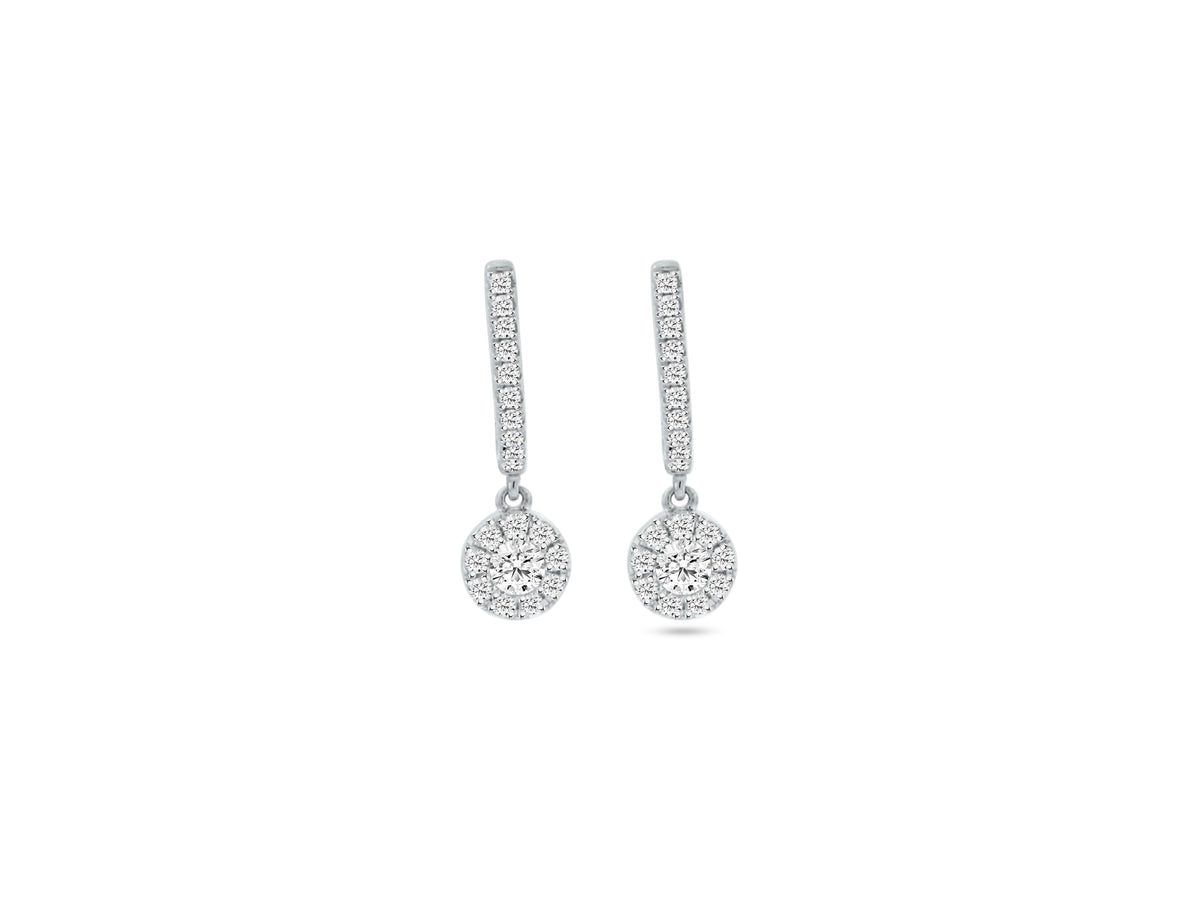 MULLOYS PRIVE18K WHITE GOLD .37CT VS1-2 CLARITY G COLOR DIAMOND EARRINGS