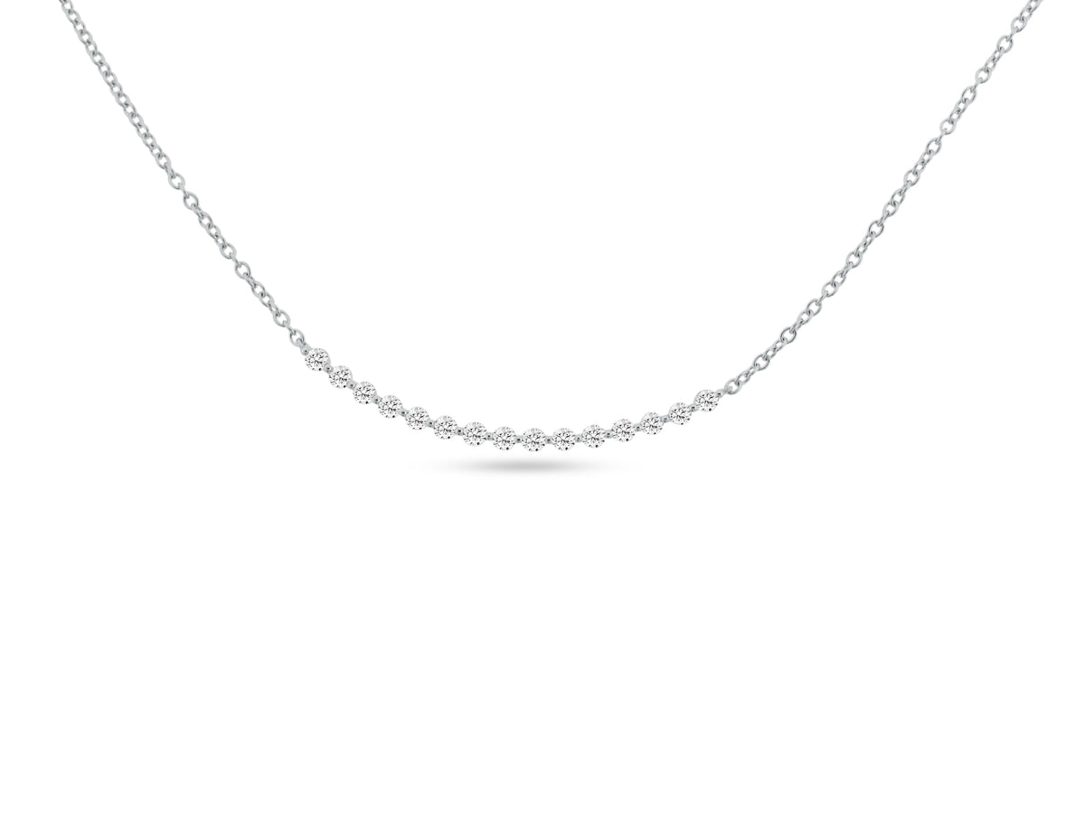 MULLOYS PRIVE18K WHITE GOLD .31CT VS1-2 CLARITY G COLOR DIAMOND NECKLACE