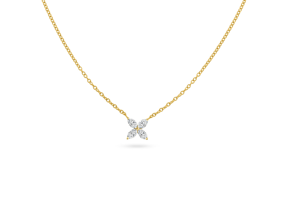 PRIVE18K YELLOW AND WHITE GOLD .36CT VS1-2 CLARITY G COLOR DIAMOND NECKLACE