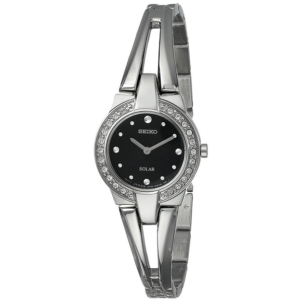 Seiko Women's SUP205 Solar Crystal Stainless Steel Watch
