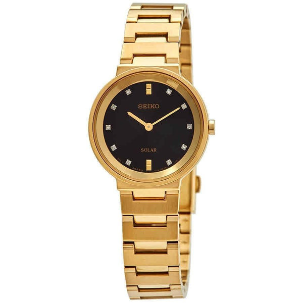 Seiko Women's SUP396 Diamonds Gold-Tone Stainless Steel Watch