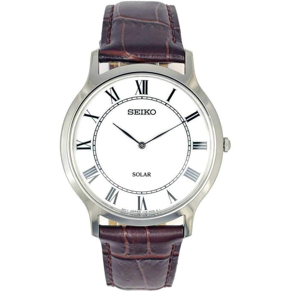 Seiko Men's SUP869 Solar Brown Leather Watch