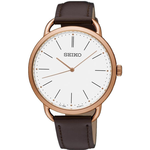 Seiko Women's SUR234 Classic Brown Leather Watch