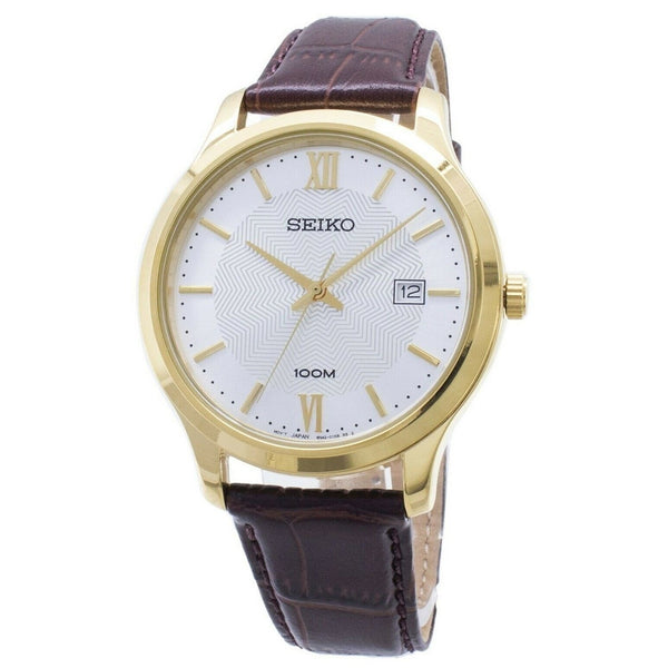 Seiko Men's SUR298 Neo Classic  Brown Leather Watch